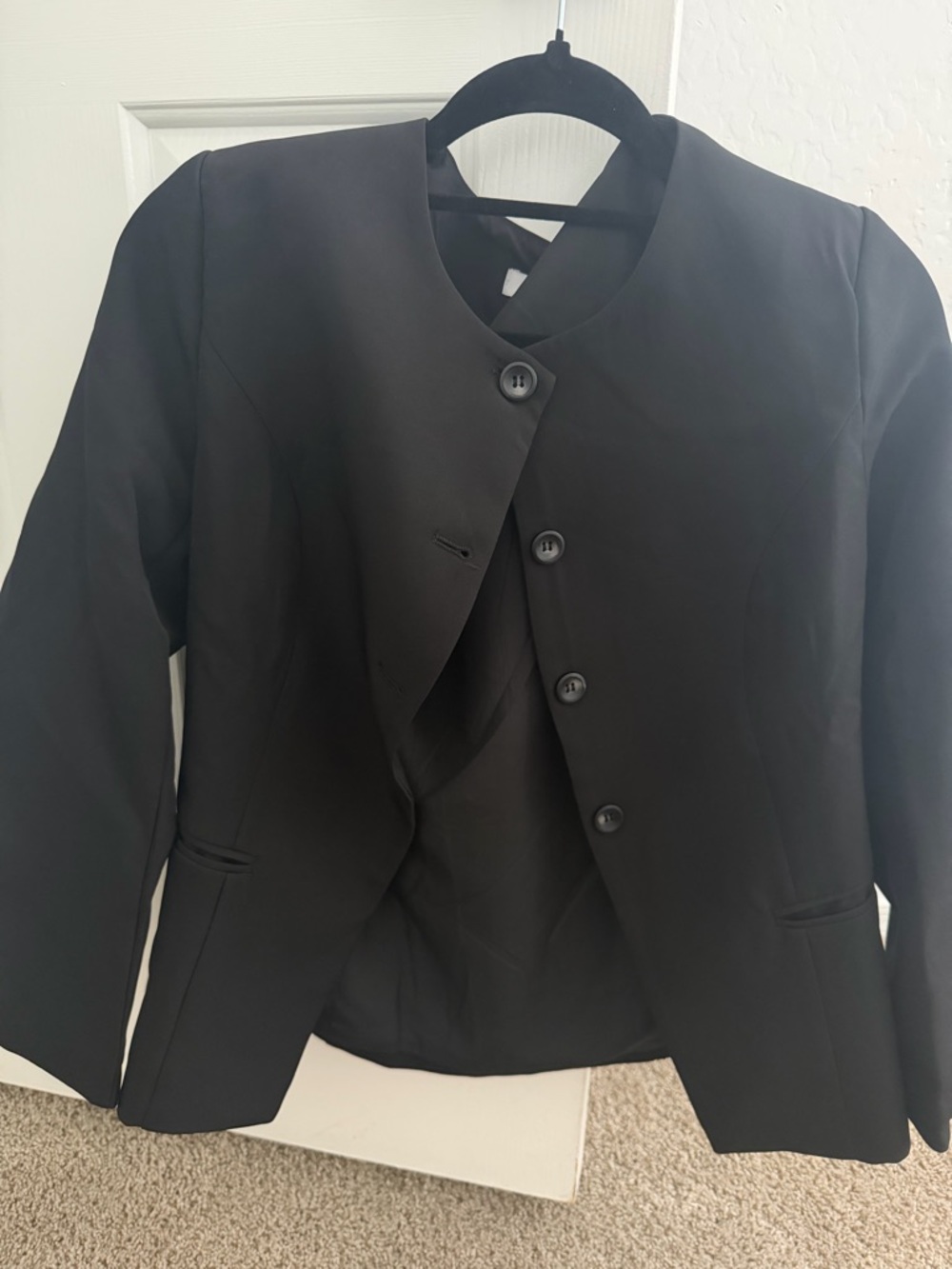 Black Women's Tailored Button Jacket